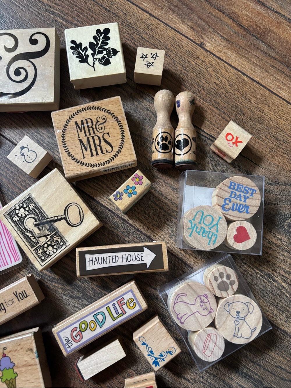 Lot of 30+ Wooden, Rubber and Foam Stamps - Picture 6 of 8
